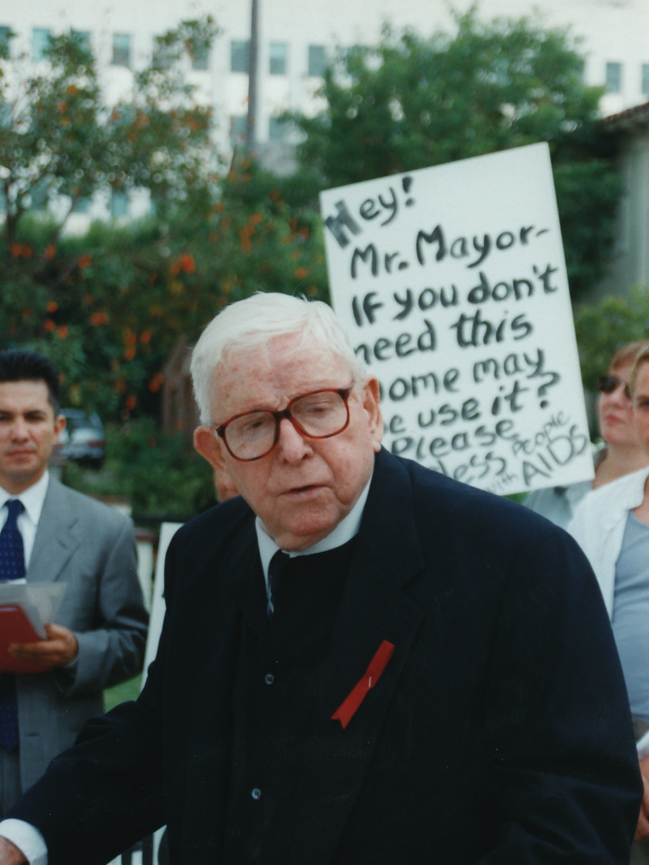 Morris Kight at a protest